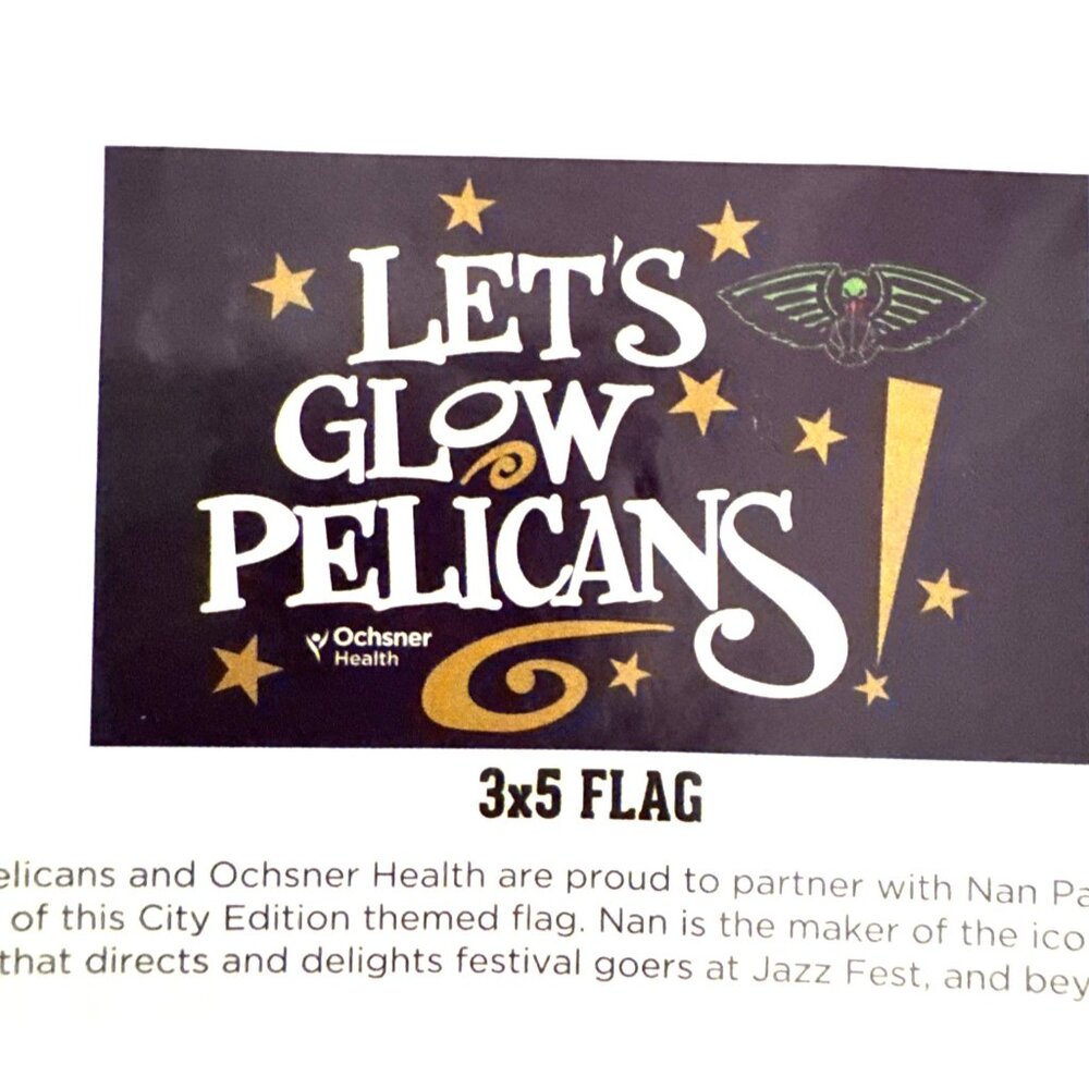 NEW! NBA New Orleans Pelicans 3x5 NOLA Flag Jazz Fest Inspired Basketball